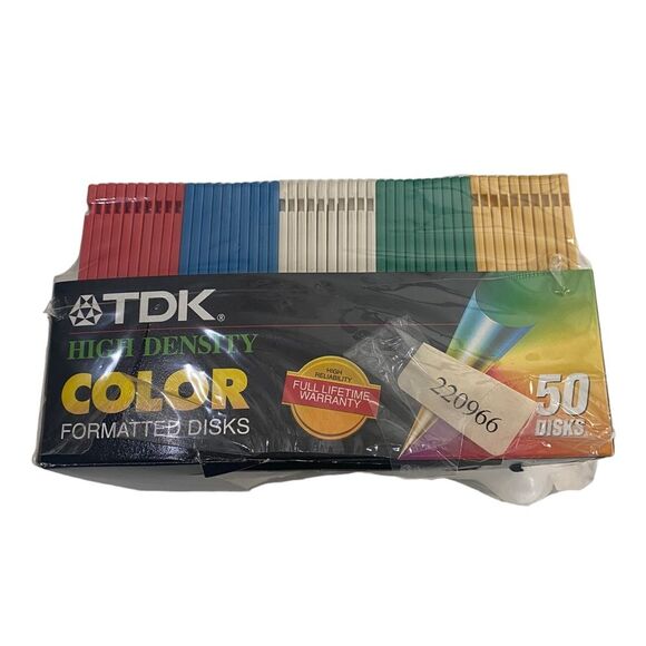 TDK 50 High Density Color Formatted Disks NIP - Picture 2 of 7